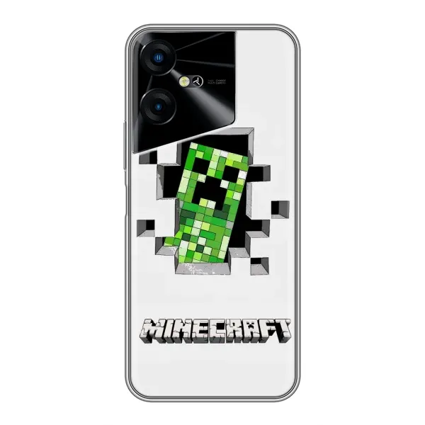 Чехол с принтом «крипер Майнкрафт» для TECNO POVA Neo 3