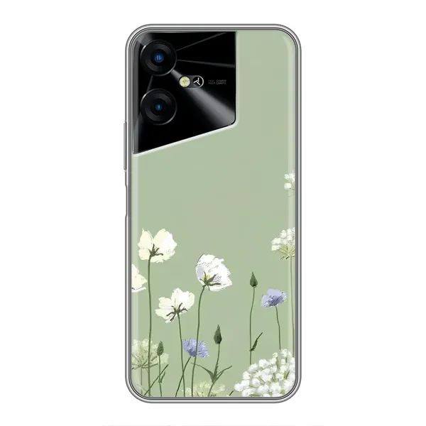 Чехол с принтом «Цветы на зеленом» для TECNO POVA Neo 3 Чехол с принтом «Цветы на зеленом» для TECNO POVA Neo 3
