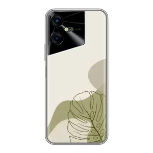 Силиконовый чехол с принтом в цветах на Tecno POVA Neo 3 (Зеленая монстера дизайн)