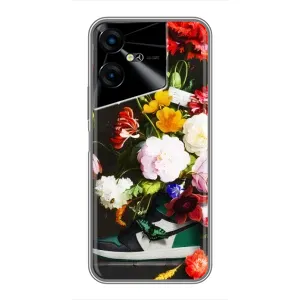 Бренднові Чохли для Tecno POVA Neo 3 - (PREMIUMPrint) (Nike цветы)