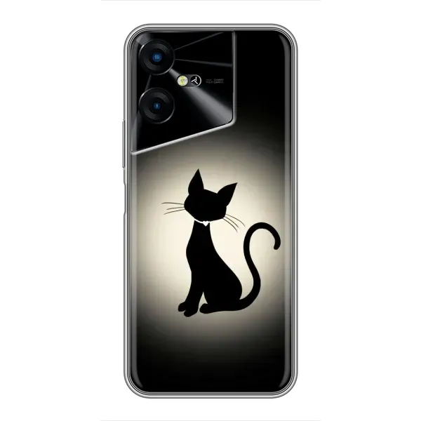 Чохол з принтом «Силует котика» для TECNO POVA Neo 3