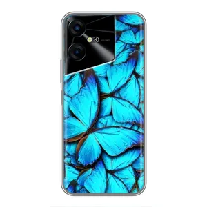 Чохол з принтом для ТЕКНО ПОВА Нео 3 - (Прикольні) (AlphaPrint) (Сині метелики)