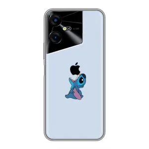 Чехол с принтом Стич на TECNO POVA Neo 3 (Stitch apple)