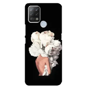 Чехлы (ART) Цветы на Tecno Pova (VPrint) (Білі квіти)