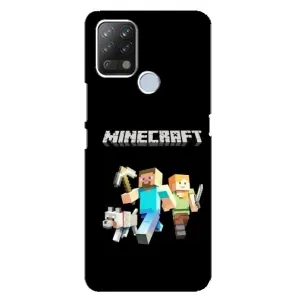 Чехол Майнкрафт на Tecno Pova (AlphaPrint) Minecraft (герои Minecraft)