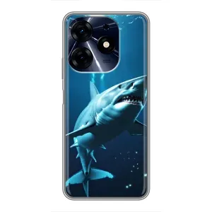 Чехол с принтом «Акула под водой» для TECNO Spark 10 Pro