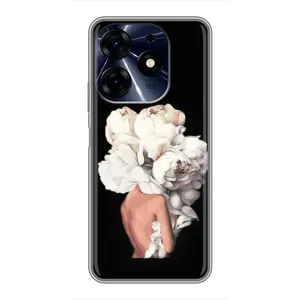 Чехлы (ART) Цветы на TECNO Spark 10 Pro (VPrint) (Білі квіти)