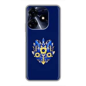 Чехлы для TECNO Spark 10 Pro Укр. Символика (AlphaPrint) (Цветочный Герб)