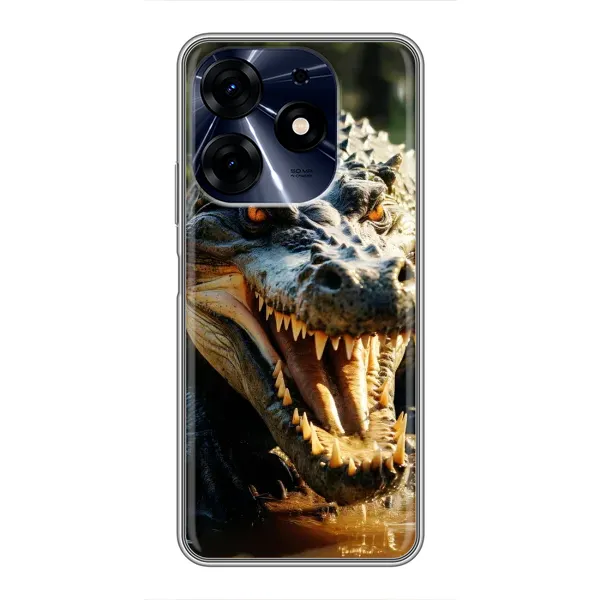 Чехол с принтом «Опасный крокодил» для TECNO Spark 10 Pro