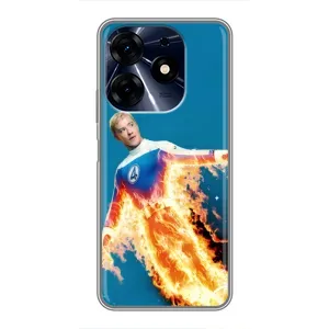 Чехол с принтом Фантастическая четверка для TECNO Spark 10 Pro (Человек-факел в огне)