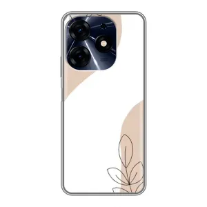 Силиконовый чехол с принтом в цветах на TECNO Spark 10 Pro (Нюдовая веточка абстракция)