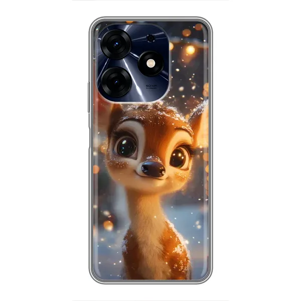 Чехол с принтом «Олененок среди гирлянд» для TECNO Spark 10 Pro Чехол с принтом «Олененок среди гирлянд» для TECNO Spark 10 Pro
