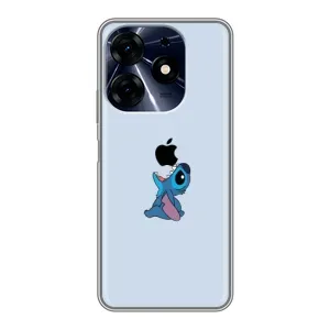 Чехол с принтом Стич на TECNO Spark 10 Pro (Stitch apple)