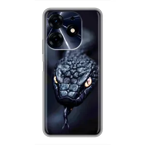 Чехол с принтом «Черная змея» для TECNO Spark 10 Pro
