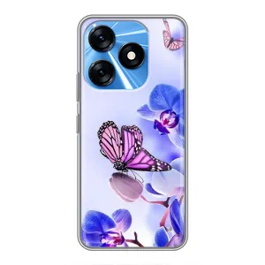 Чохли з квітами для TECNO Spark 10 (VPrint) (Метелик на квітах)