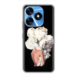 Чехлы (ART) Цветы на TECNO Spark 10 (VPrint) (Білі квіти)