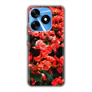 Чохли з квітами для TECNO Spark 10 (VPrint) (Квіти червоні)