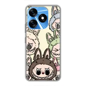 Чехол с Лабубу на TECNO Spark 10 (Золотая обезьяна Bored Ape)