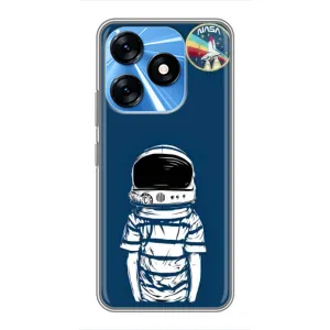 Чехол NASA для TECNO Spark 10 (AlphaPrint) (Мальчик в шлеме)