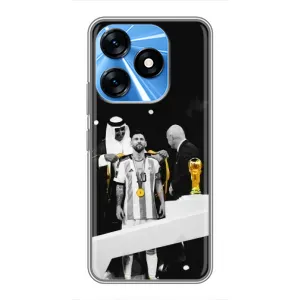 Чехлы для TECNO Spark 10 (Leo чемпион) (AlphaPrint) (Месси в накидке)