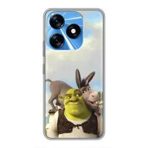 Чехол с мультфильмом Шрек на TECNO Spark 10 (Шрек и Осел)