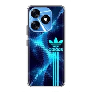 Чохли Адидас для TECNO Spark 10 (AlphaPrint) (Синій Адідас)
