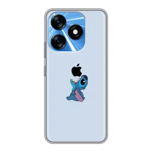 Чехол с принтом Стич на TECNO Spark 10 (Stitch apple)