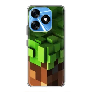 Чехол Майнкрафт на TECNO Spark 10 (AlphaPrint) Minecraft (текстура Майнкрафт)