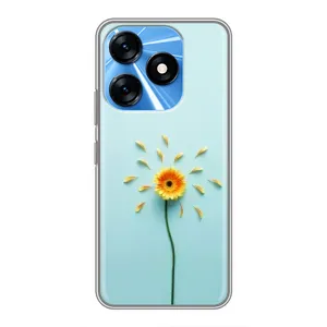Чохли з квітами для TECNO Spark 10 (VPrint) (Жовта квітка)