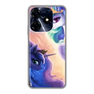 Чехол для Техно Спарк 10ц - (Единорожки - Новинки) (AlphaPrint) (Единорожки)