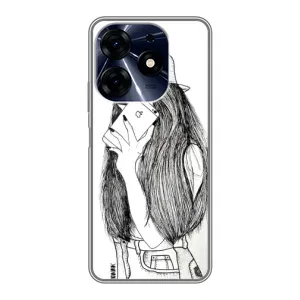 Чохол з друком для TECNO Spark 10c - (Мода) (AlphaPrint) (Фото дівчини)