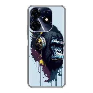 Чохол з Мавпами TECNO Spark 10c - (AlphaPrint) (Горила в навушниках)