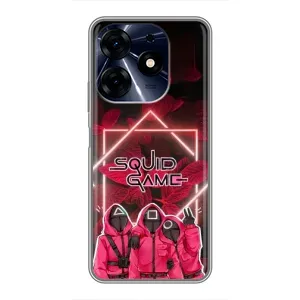 Чехол Гра в кальмара для TECNO Spark 10c (Охранники Игра кальмара)