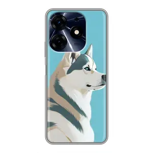 Чохол з Хаскі TECNO Spark 10c - (AlphaPrint) (Хаскі арт)