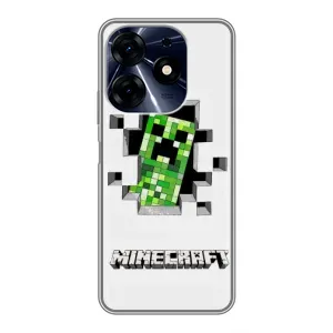 Чехол Майнкрафт на TECNO Spark 10c (AlphaPrint) Minecraft (крипер Майнкрафт)