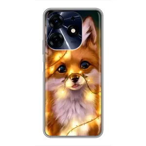 Чохли з картинкою Лисичка для TECNO Spark 10c (VPrint) (Лисичка в гірляндах)