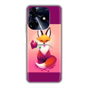 Чохли з картинкою Лисичка для TECNO Spark 10c (VPrint) (Лиса з трояндою)