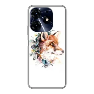 Чохли з картинкою Лисичка для TECNO Spark 10c (VPrint) (Лиса в квітах)