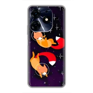 Чохли з картинкою Лисичка для TECNO Spark 10c (VPrint) (Лисички космонавти)