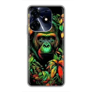 Чохол з Мавпами TECNO Spark 10c - (AlphaPrint) (Мавпа в квітах)
