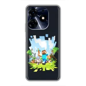 Чехол Майнкрафт на TECNO Spark 10c (AlphaPrint) Minecraft (персонажи Minecraft)
