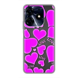 Чехлы для любимой на ТЕКНО Spark 10c (VPrint) (Pink hearts)