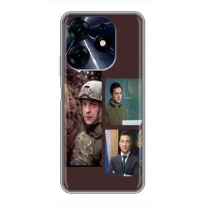 Чохол для TECNO Spark 10c (AlphaPrint - с принтом Зеленського) (Президент)