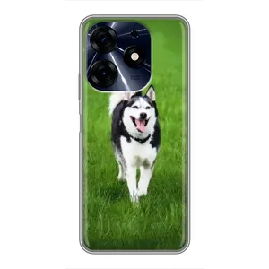 Чохол з Хаскі TECNO Spark 10c - (AlphaPrint) (Радісний Хаскі)