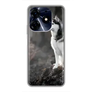 Чохол з Хаскі TECNO Spark 10c - (AlphaPrint) (Вірний собака)
