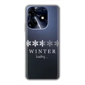 Зимні Чохли для ТЕКНО Spark 10c - прозорий фон (Winter loading)