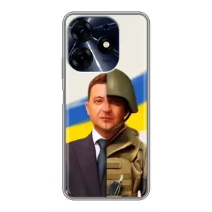 Чохол для TECNO Spark 10c (AlphaPrint - с принтом Зеленського) (Зеленский солдат)