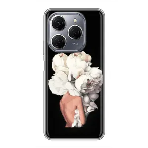 Чехлы (ART) Цветы на TECNO Spark 20 Pro (VPrint) (Білі квіти)