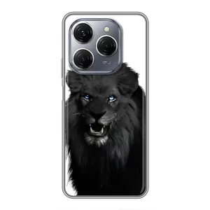 Чехлы с картинками животных TECNO Spark 20 Pro (Черный ЛЕВ)