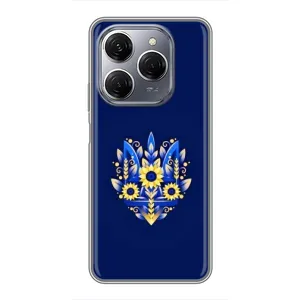 Чехлы для TECNO Spark 20 Pro Укр. Символика (AlphaPrint) (Цветочный Герб)